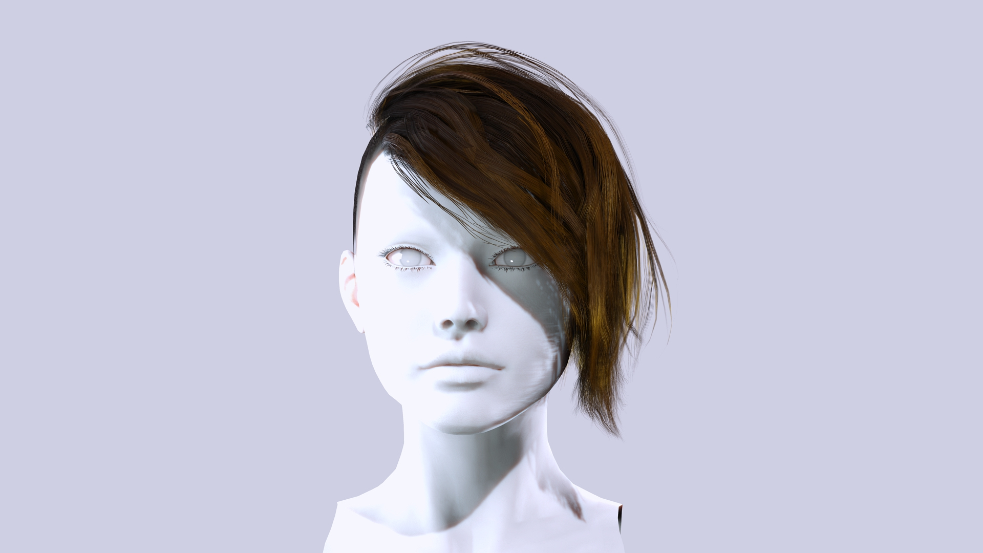  3D Female Asymmetrical Short Cut Low-poly - TurboSquid 2139454