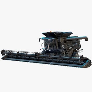 Modern Combine Harvester Fendt Black PBR 3D
