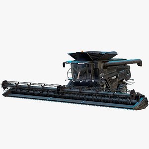 Modern Combine Harvester Fendt Black PBR