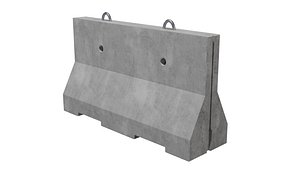 3D Concrete Crash Barrier
