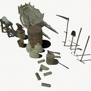 3D model Medieval Farm Prop Pack