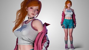 3D 80s Girl - GameReady
