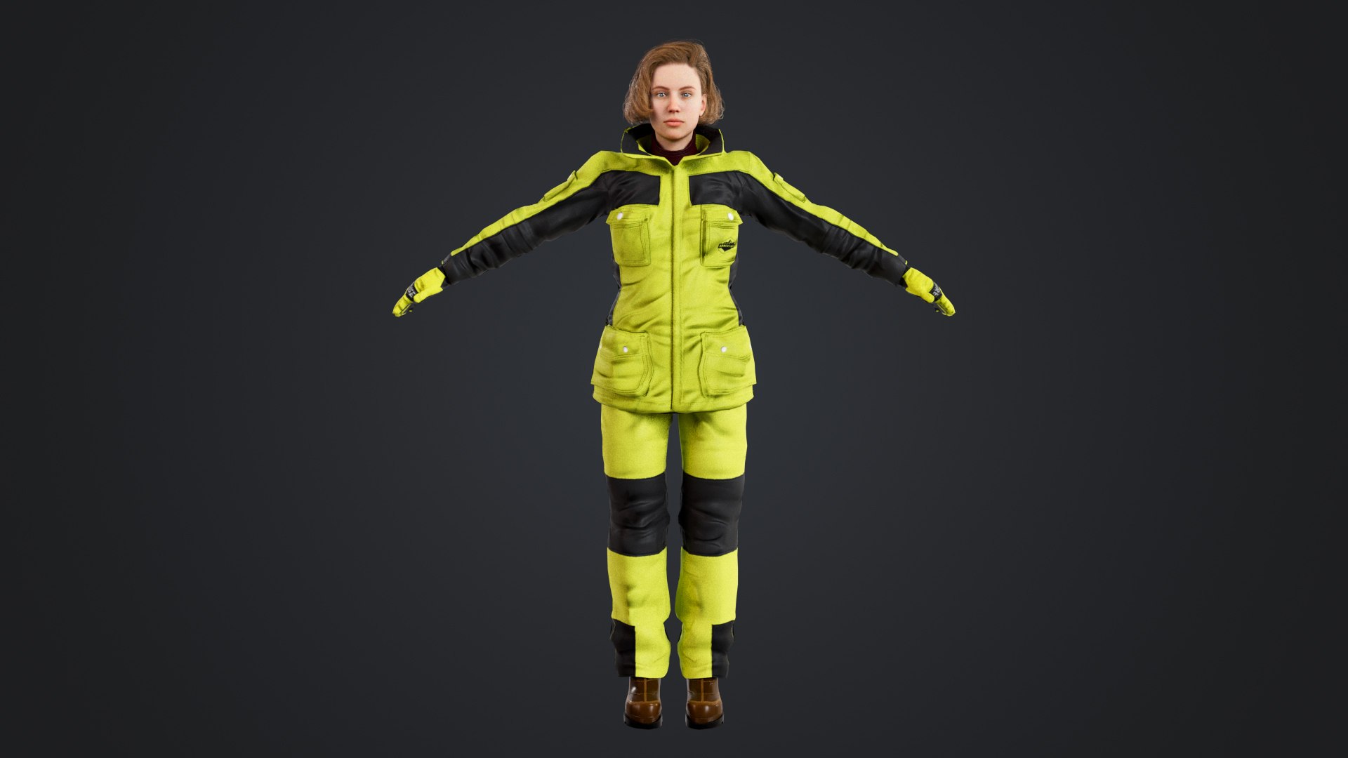 3D Female Skier Rigged Model - TurboSquid 2328074