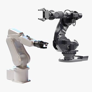 3D 2 Industrial Robots Set