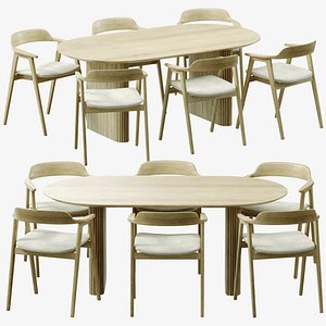 Santiago table Seoul chair 3D model