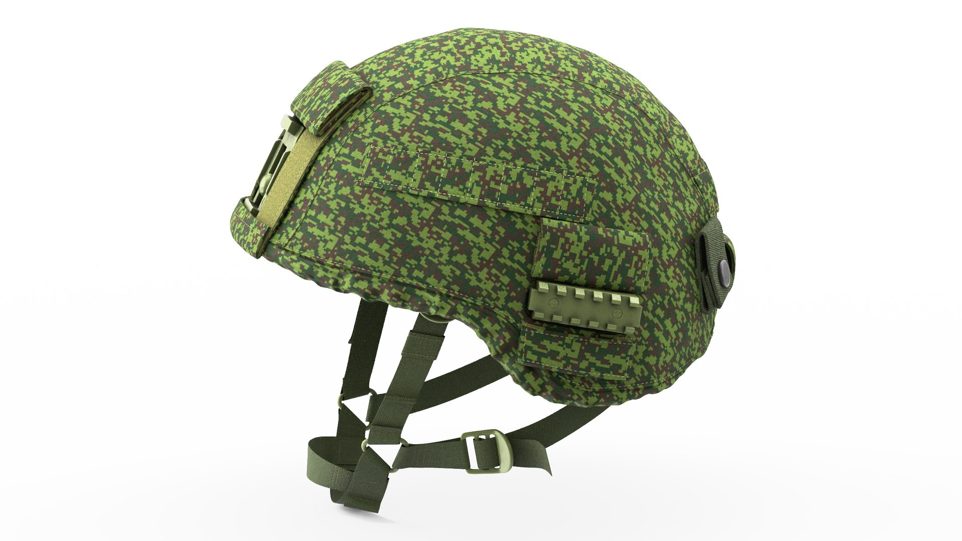 Green Helmet Ratnik Dark Green Case 3D model for industrial visualization, technical presentation, simulation, product rendering, and animation