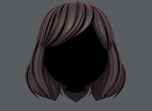 Female hair lowpoly 3 colors 3D Model $15 - .unknown .3ds .max