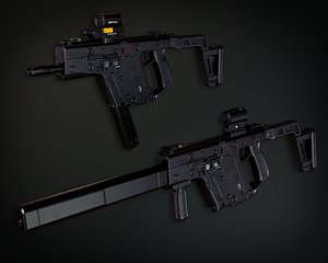 Lowpoly PBR Vector Submachine Gun