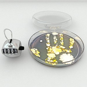 petri dish bacteria 3D