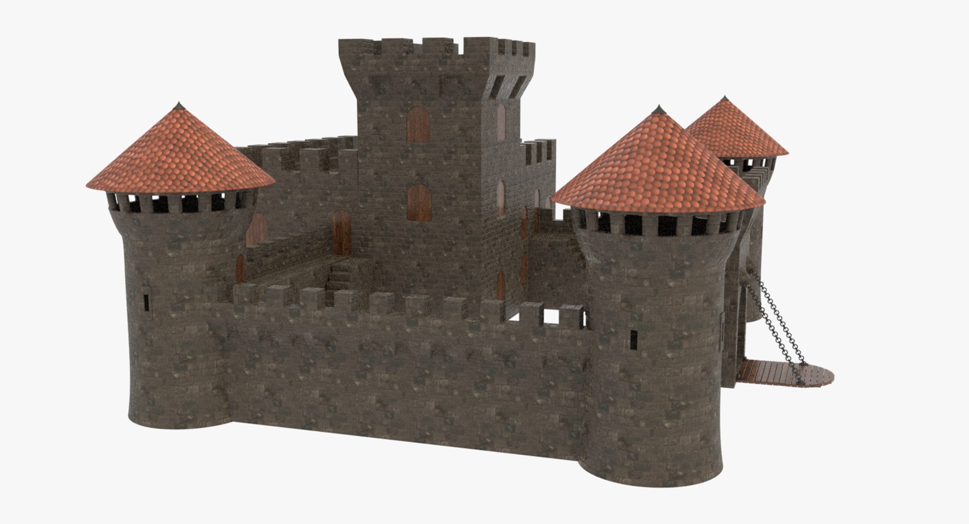 3D Castle Stone Model - TurboSquid 1395001
