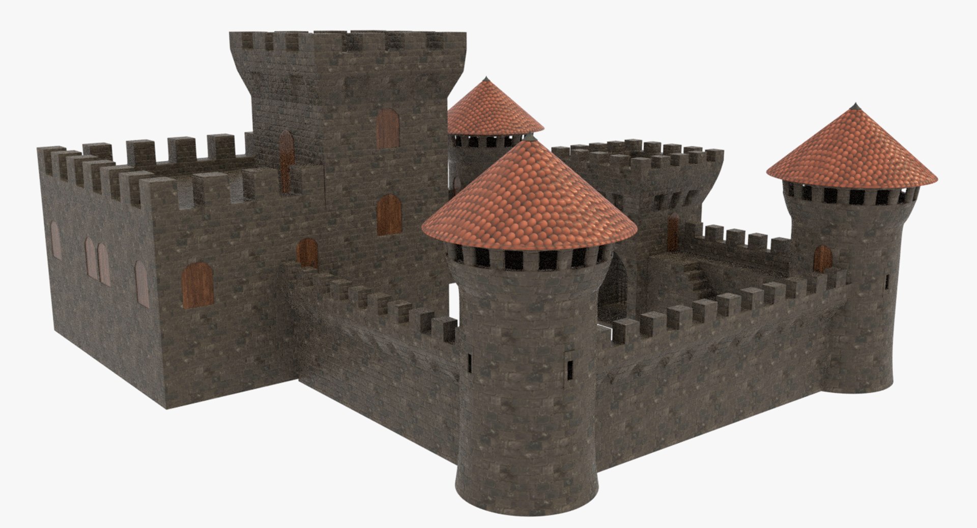3D Castle Stone Model - TurboSquid 1395001