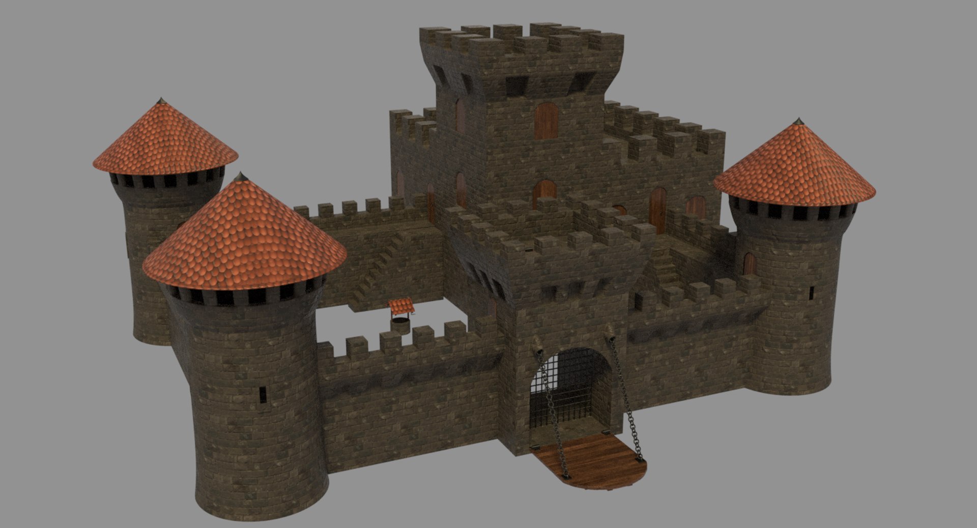 3D Castle Stone Model - TurboSquid 1395001