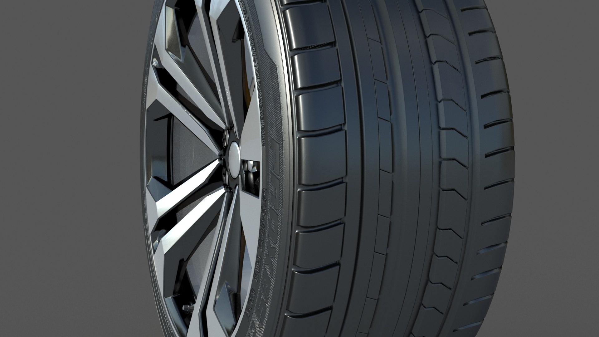 3D Wheel Rim Tire 02 Model - TurboSquid 1938492