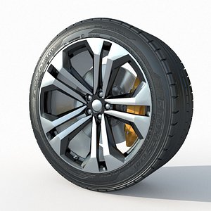 3D Wheel Rim Tire 02 model