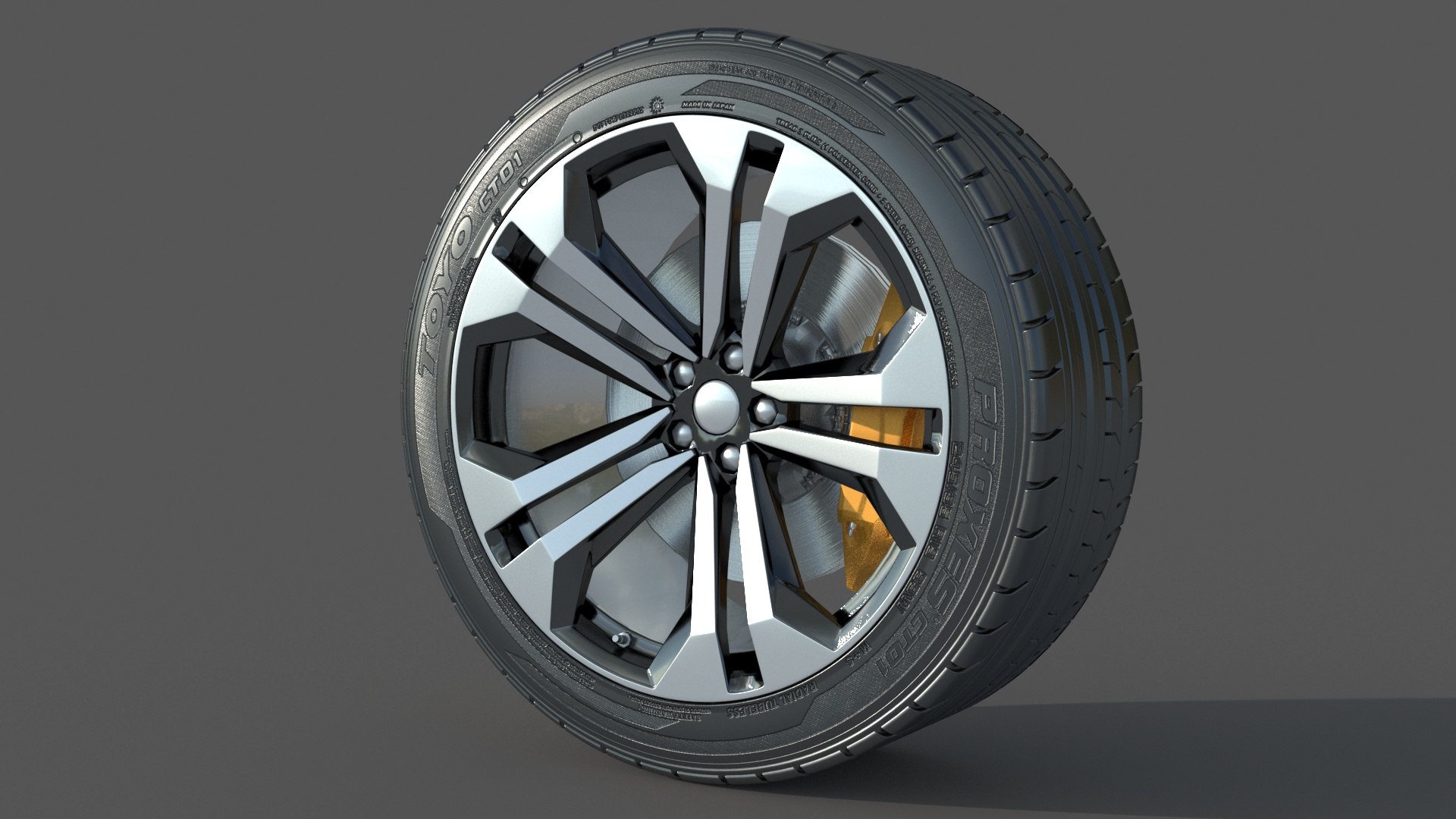 3D Wheel Rim Tire 02 Model - TurboSquid 1938492