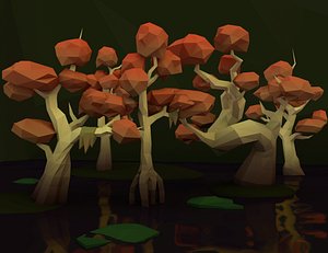 trees swamp pack 3D model