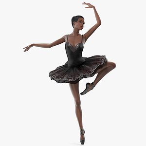 dark skinned black ballerina 3D