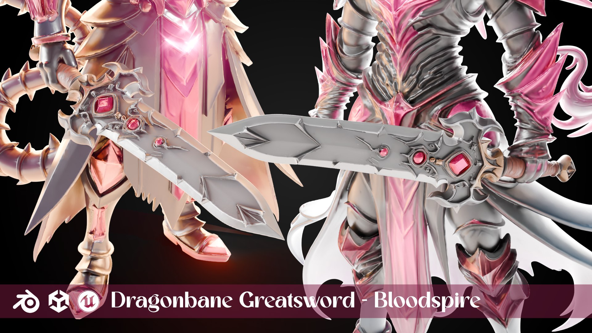 3D Model Stylized Fantasy Sword Pack - Dragonbane Greatsword ...