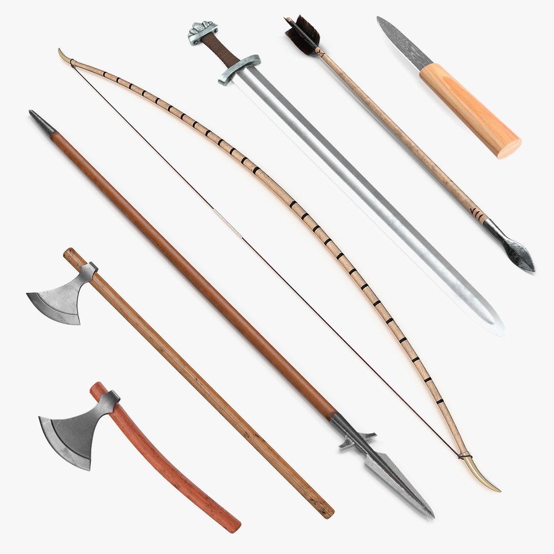 Vikings Weapons Big Collection 3D model preview