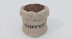 3D Bag of coffee beans model