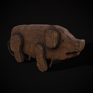 3D model Medieval Carved Pig Toy