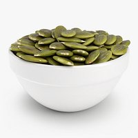 Ceramic Bowl Full With Pumpkin Seeds