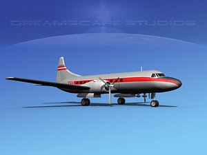 propellers convair 340 airlines 3d model