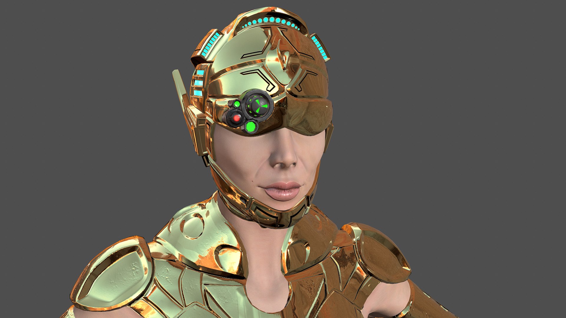 Sci-Fi Ranger Golden colour 3D model - TurboSquid 1718618