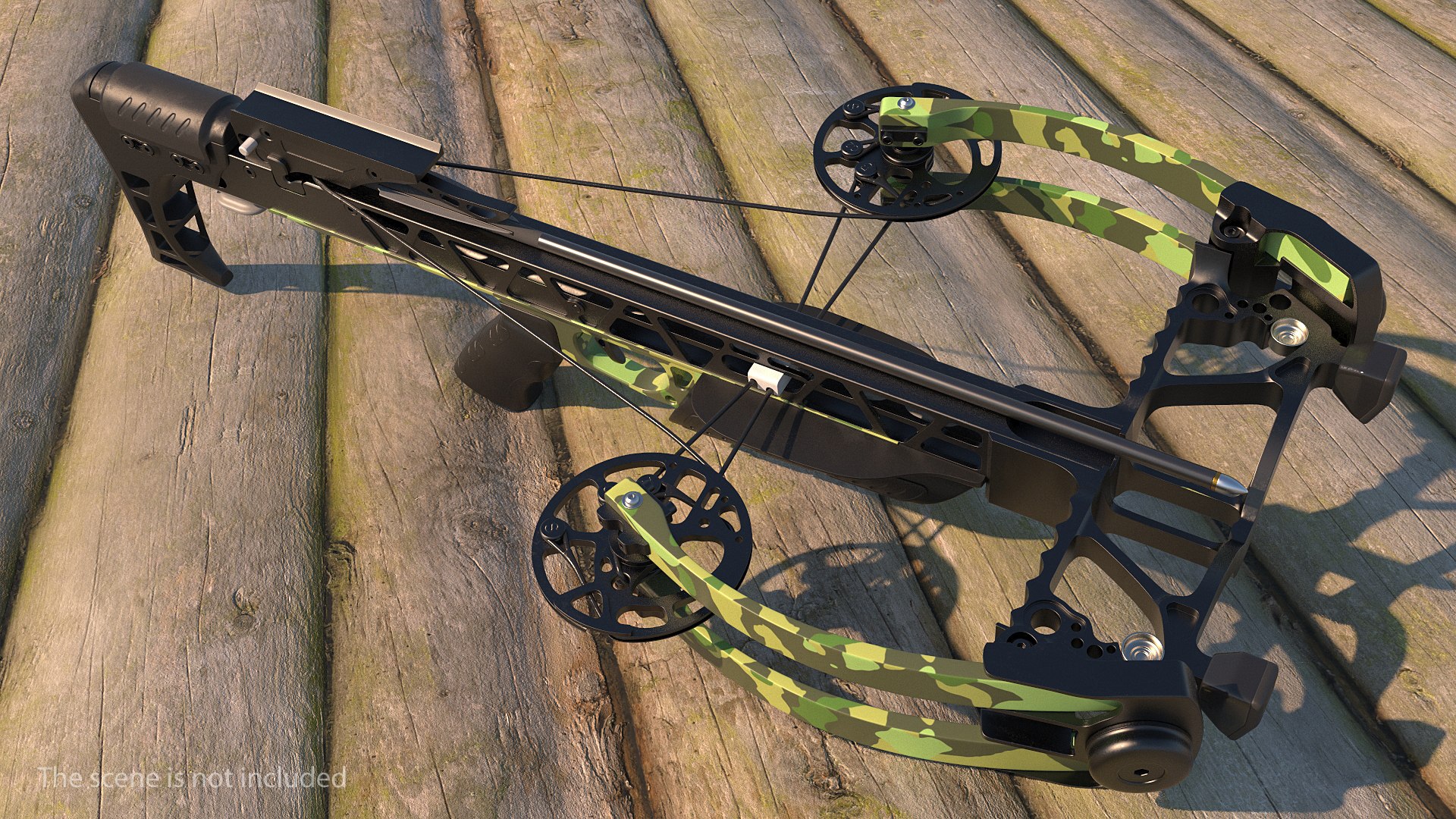 Camo Crossbow with Arrow 3D model preview