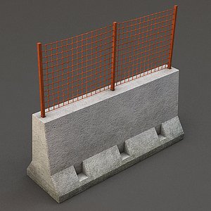 Concrete Barrier with Grid