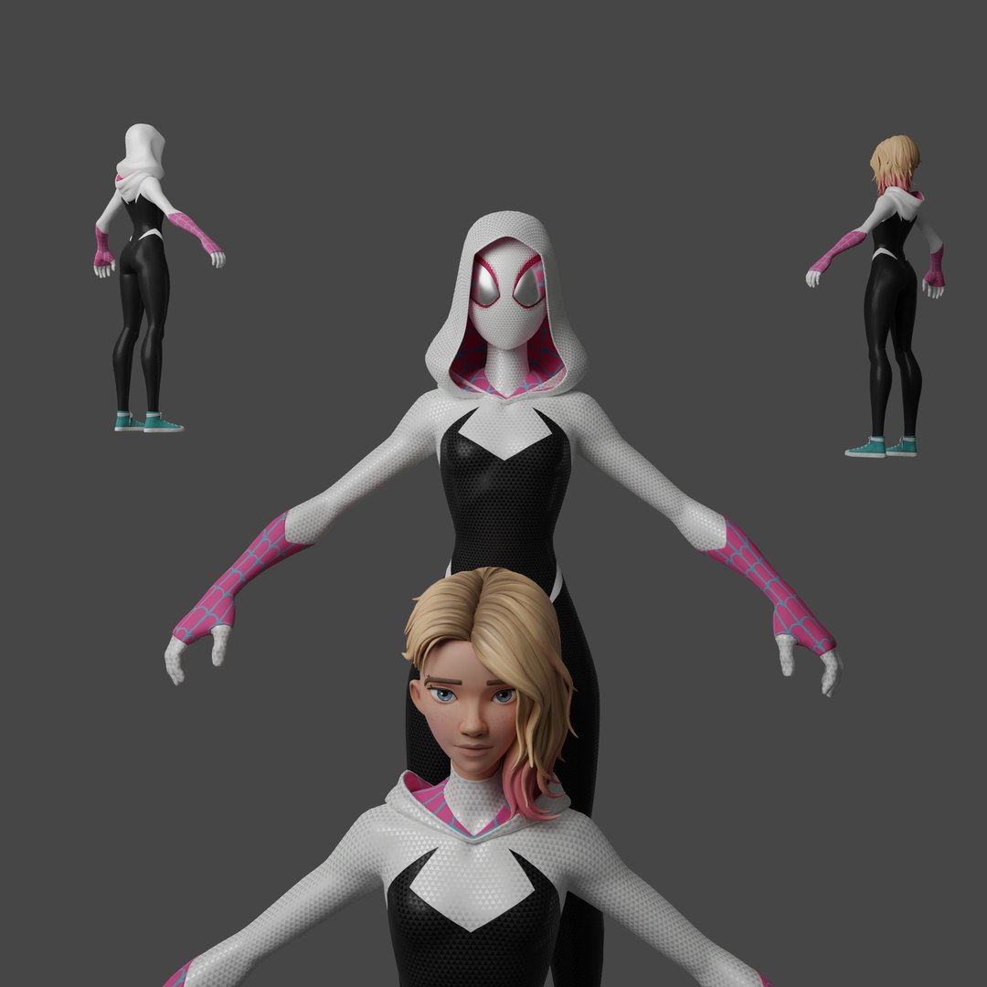 3D model Spider Gwen Lowpoly Rigged - TurboSquid 2033663