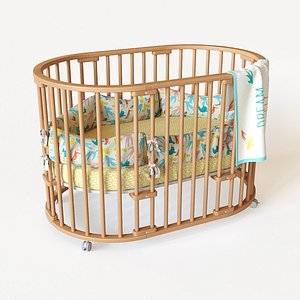 3d crib moon bed