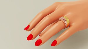 3D Half lattice gold ring