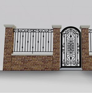 3D Classic Gate and Fence model