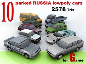 10 lowpoly RUSSIA car collection