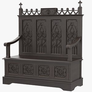 Gothic Revival Antique Bench