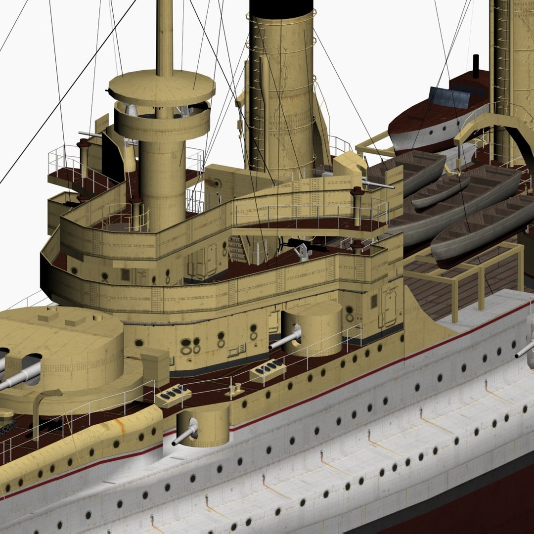 Armored Cruiser Fuerst Bismarck 3d Model