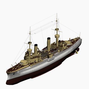 armored cruiser fuerst bismarck 3d model