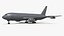 Самолет-заправщик Boeing KC46 Pegasus, серый, с расширенной компоновкой.