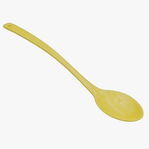 Yellow Plastic Stirring Spoon 3D model