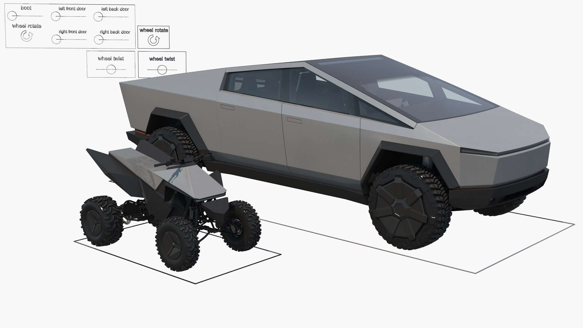 tesla cybertruck quad bike price