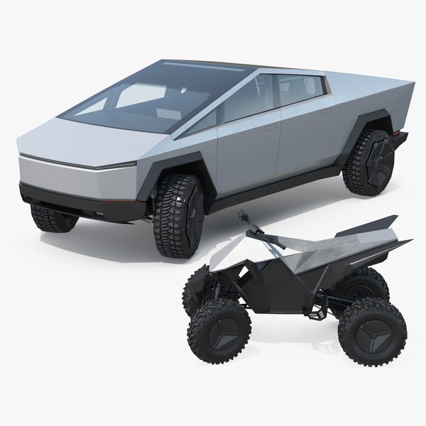 modelo 3d Tesla Cybertruck con Cyberquad ATV aparejado - TurboSquid 1524581