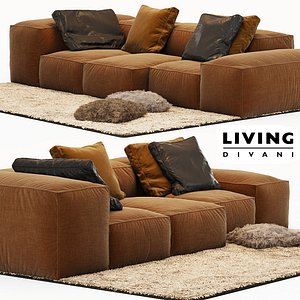 sofa extrasoft living divani 3d 3ds