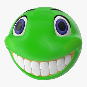 green smile face 3D model
