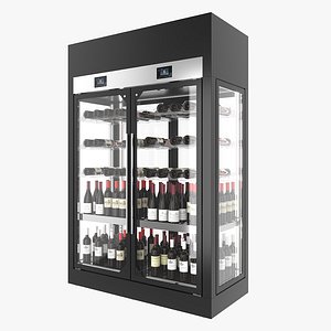 Refrigerated display cabinet Wine Library 3D