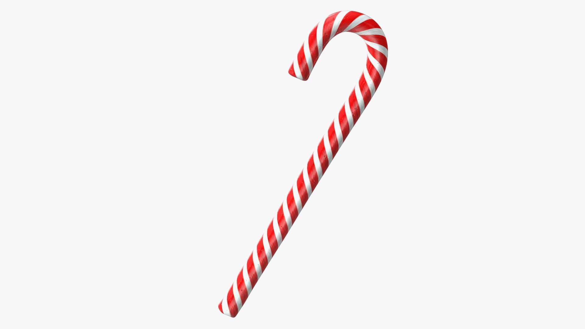 Christmas Cane Lollipop Red 3D model preview
