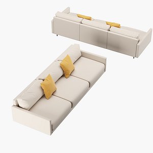 Modern 3 seat fabric sofa with pillow