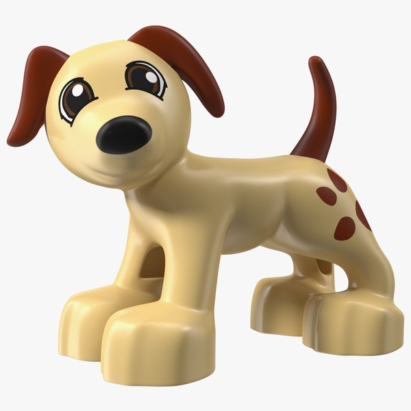 3D Lego Duplo Dog with Brown Spots model
