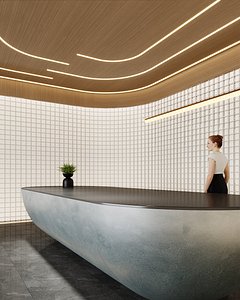 Minimalist Modern Reception Desk 788 3D model