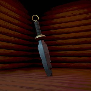 Stylized obsolete knife 3D